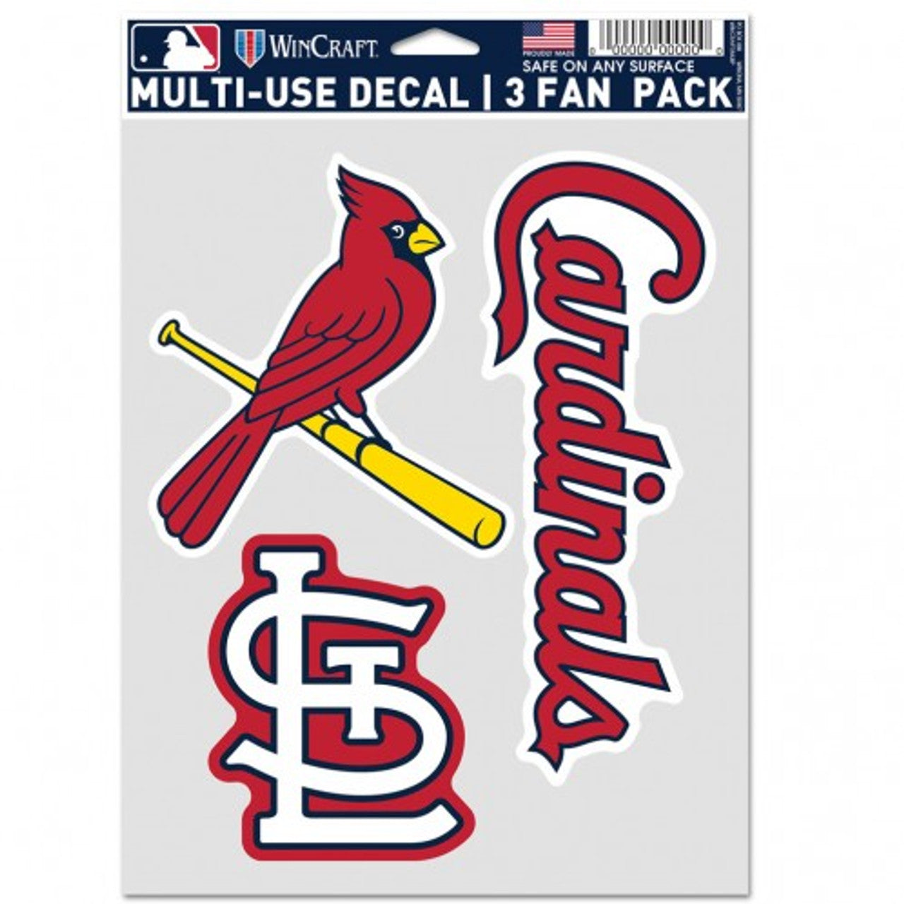 St. Louis Cardinals Decal Multi Use Fan 3 Pack - Sports Collectibles, Sports Memorabilia, Sports Fan Shop, Sports Gifts