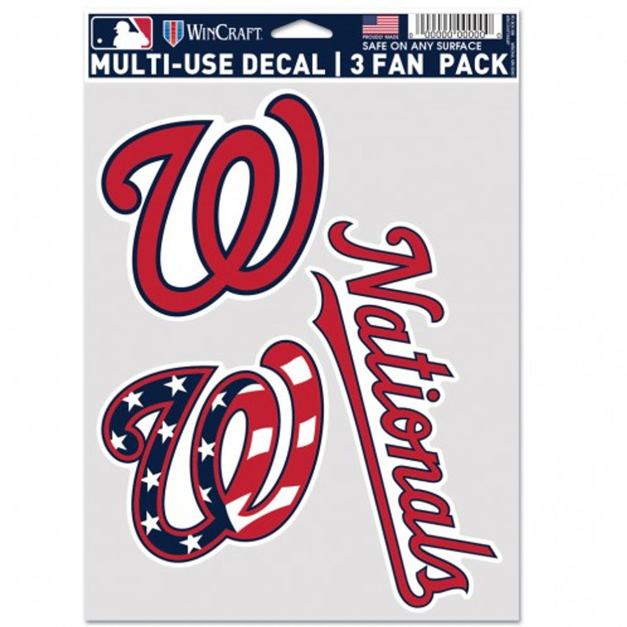 Washington Nationals Decal Multi Use Fan 3 Pack Special Order - Sports Collectibles, Sports Memorabilia, Sports Fan Shop, Sports Gifts