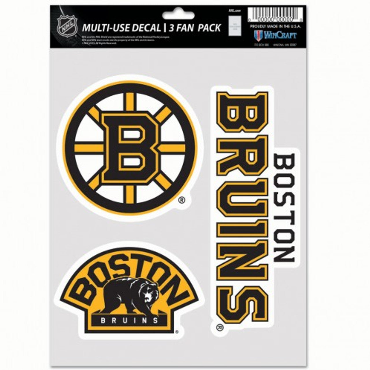Boston Bruins Decal Multi Use Fan 3 Pack - Sports Collectibles, Sports Memorabilia, Sports Fan Shop, Sports Gifts