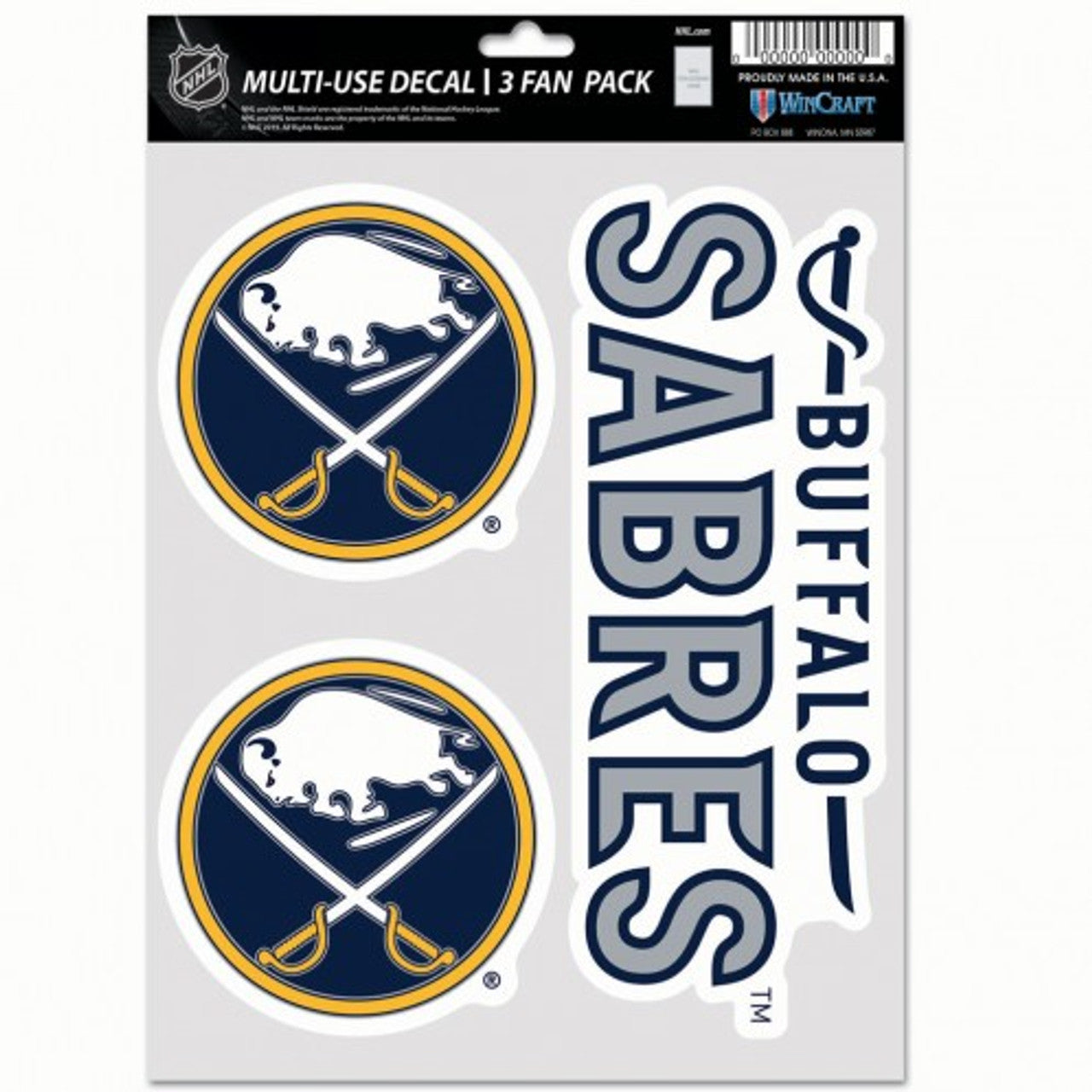 Buffalo Sabres Decal Multi Use Fan 3 Pack - Sports Collectibles, Sports Memorabilia, Sports Fan Shop, Sports Gifts