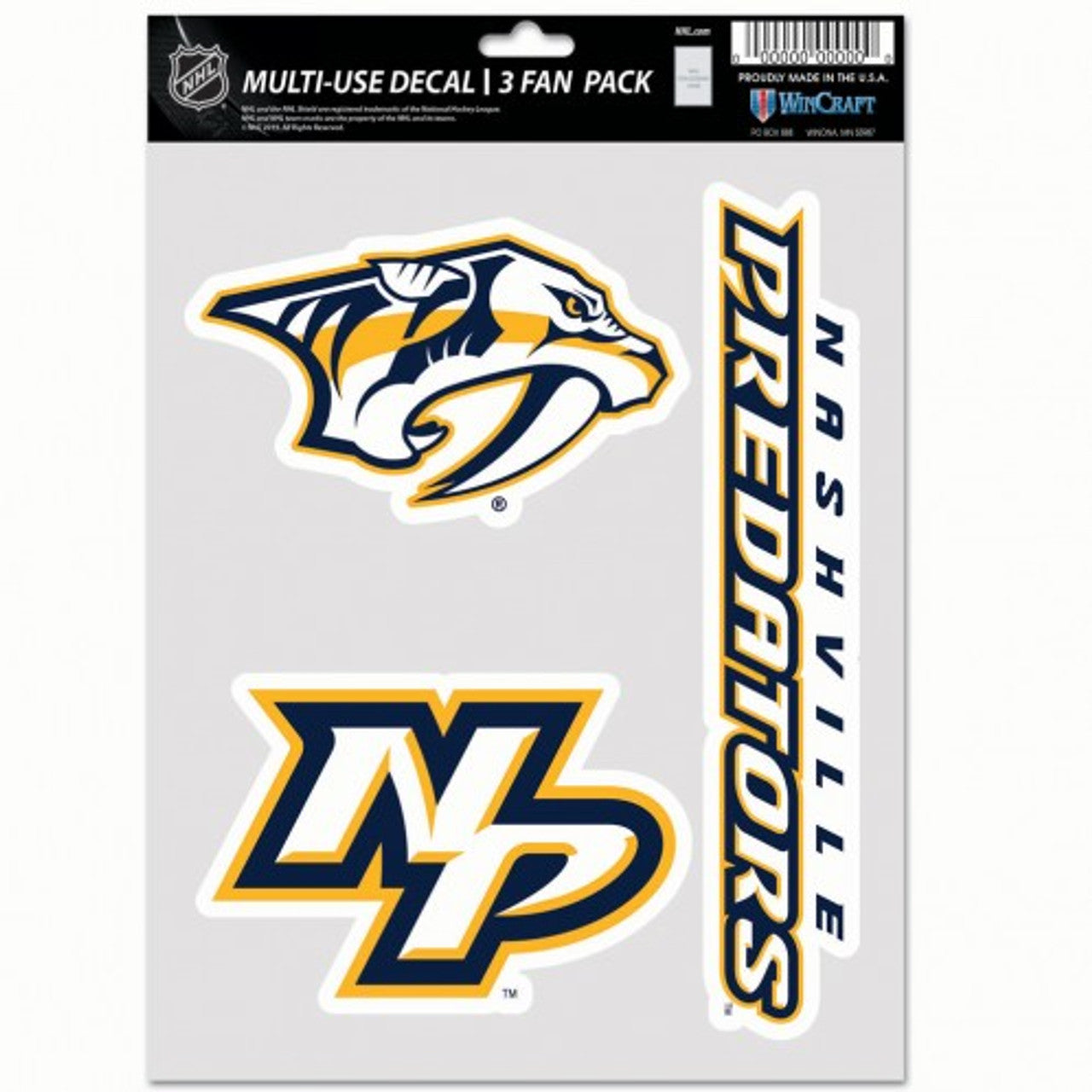 Nashville Predators Decal Multi Use Fan 3 Pack - Sports Collectibles, Sports Memorabilia, Sports Fan Shop, Sports Gifts