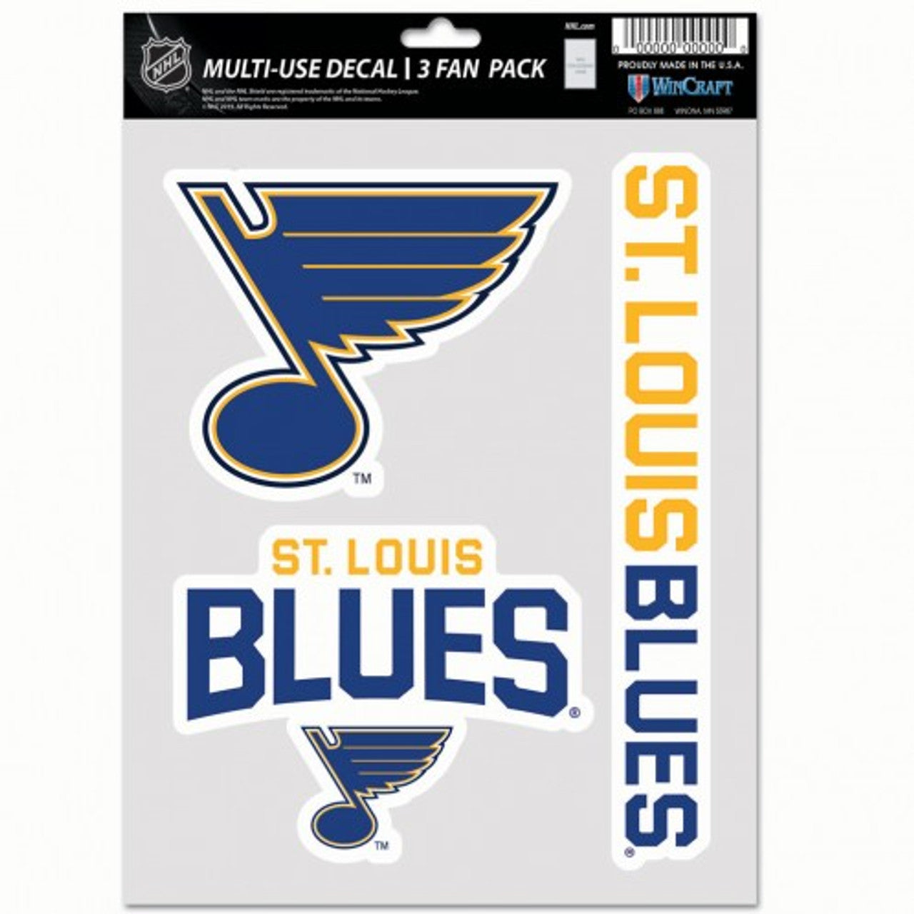 St. Louis Blues Decal Multi Use Fan 3 Pack - Sports Collectibles, Sports Memorabilia, Sports Fan Shop, Sports Gifts