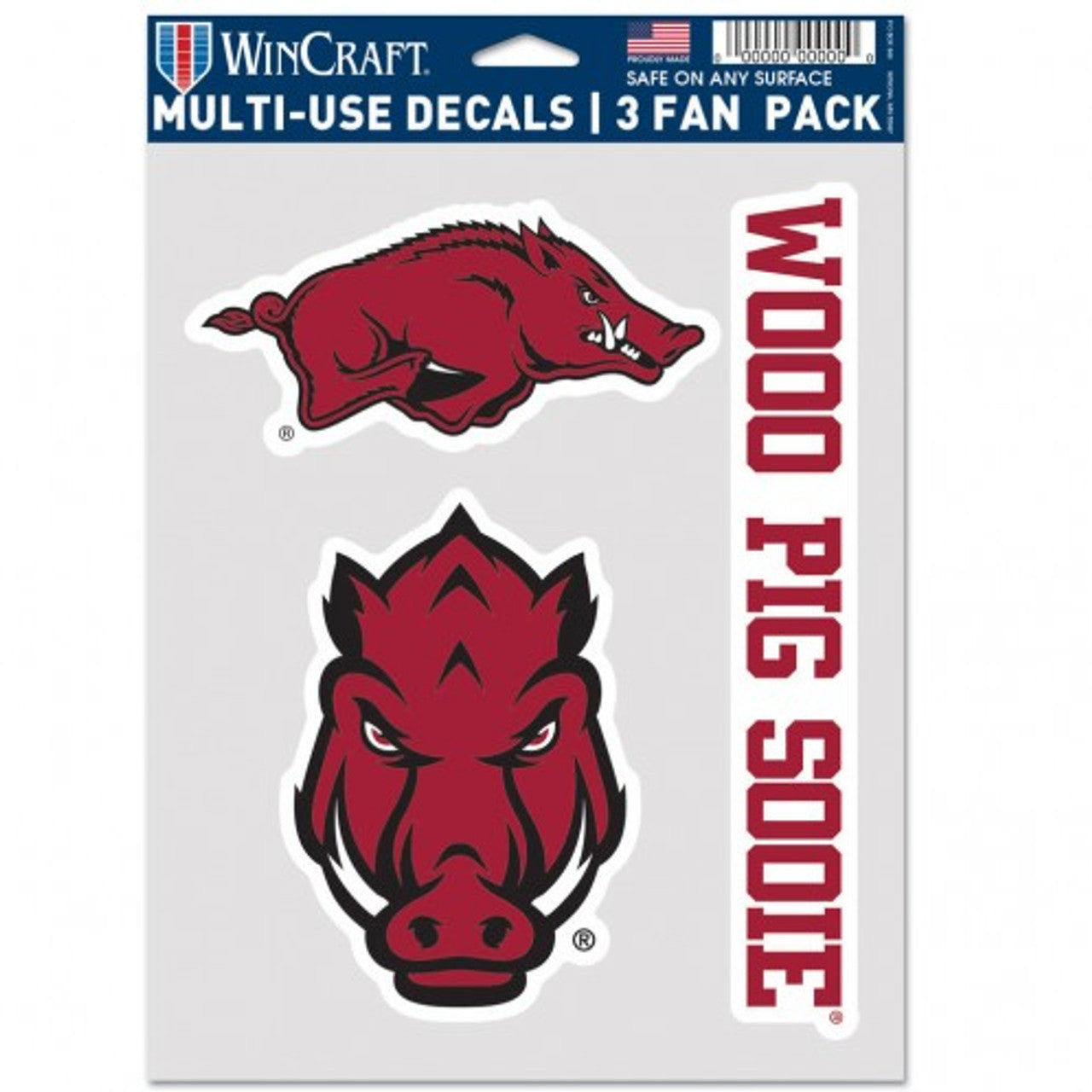 Arkansas Razorbacks Decal Multi Use Fan 3 Pack Special Order - Sports Collectibles, Sports Memorabilia, Sports Fan Shop, Sports Gifts