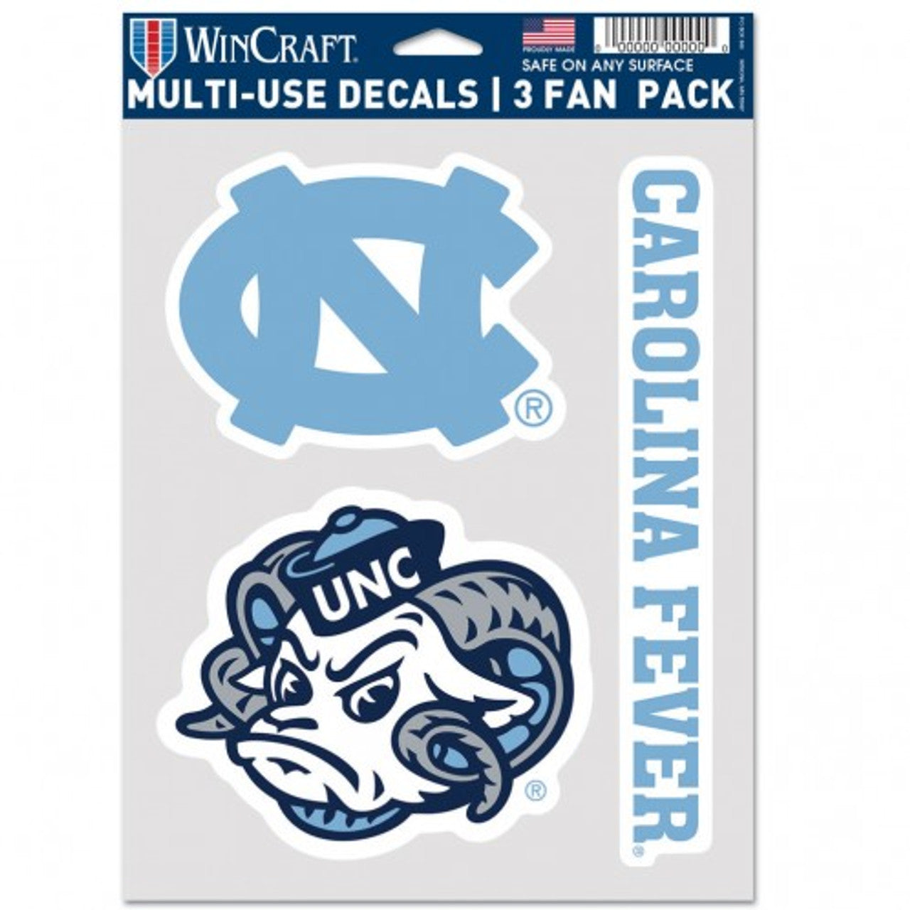 North Carolina Tar Heels Decal Multi Use Fan 3 Pack Special Order - Sports Collectibles, Sports Memorabilia, Sports Fan Shop, Sports Gifts