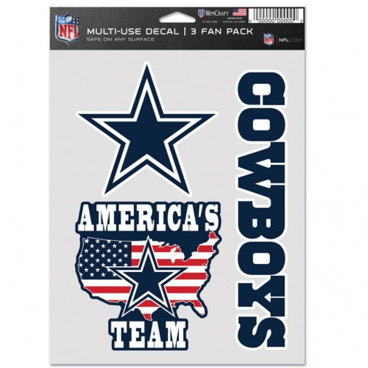 Dallas Cowboys Decal Multi Use Fan 3 Pack - Sports Collectibles, Sports Memorabilia, Sports Fan Shop, Sports Gifts