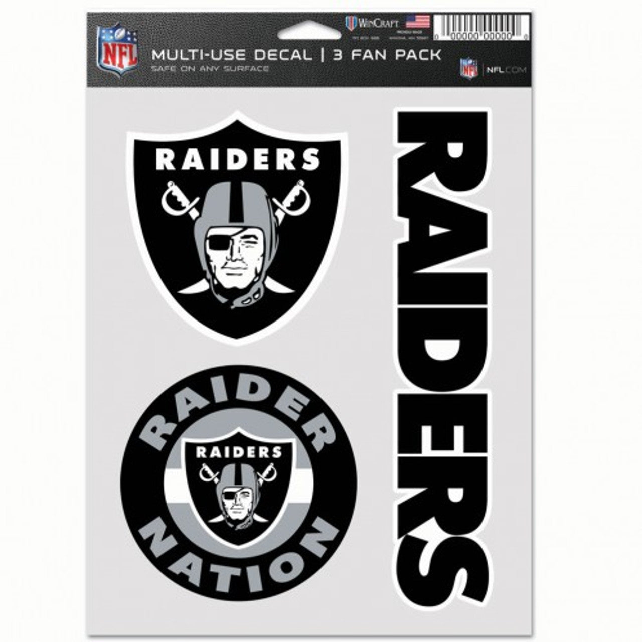 Las Vegas Raiders Decal Multi Use Fan 3 Pack - Sports Collectibles, Sports Memorabilia, Sports Fan Shop, Sports Gifts