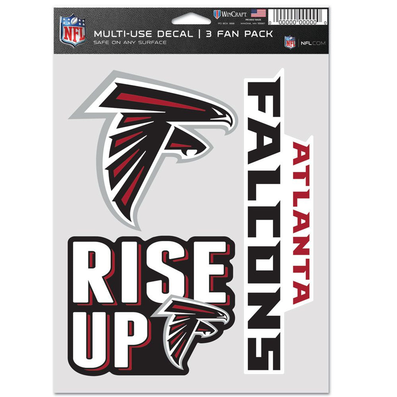 Atlanta Falcons Decal Multi Use Fan 3 Pack - Sports Collectibles, Sports Memorabilia, Sports Fan Shop, Sports Gifts