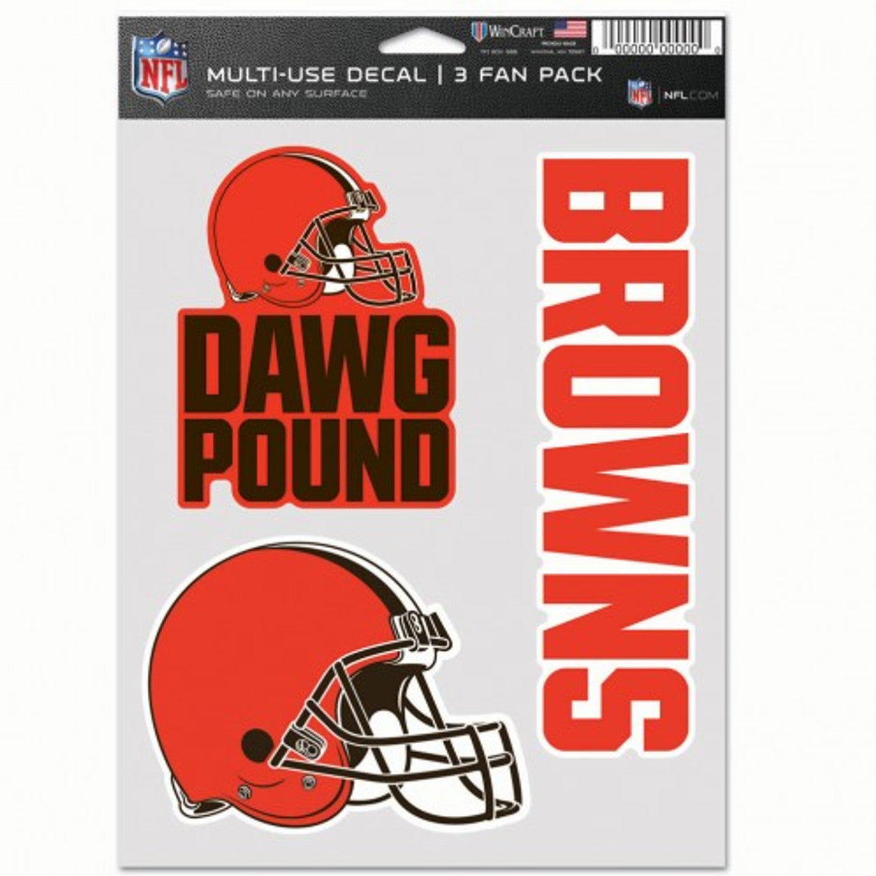 Cleveland Browns Decal Multi Use Fan 3 Pack - Sports Collectibles, Sports Memorabilia, Sports Fan Shop, Sports Gifts