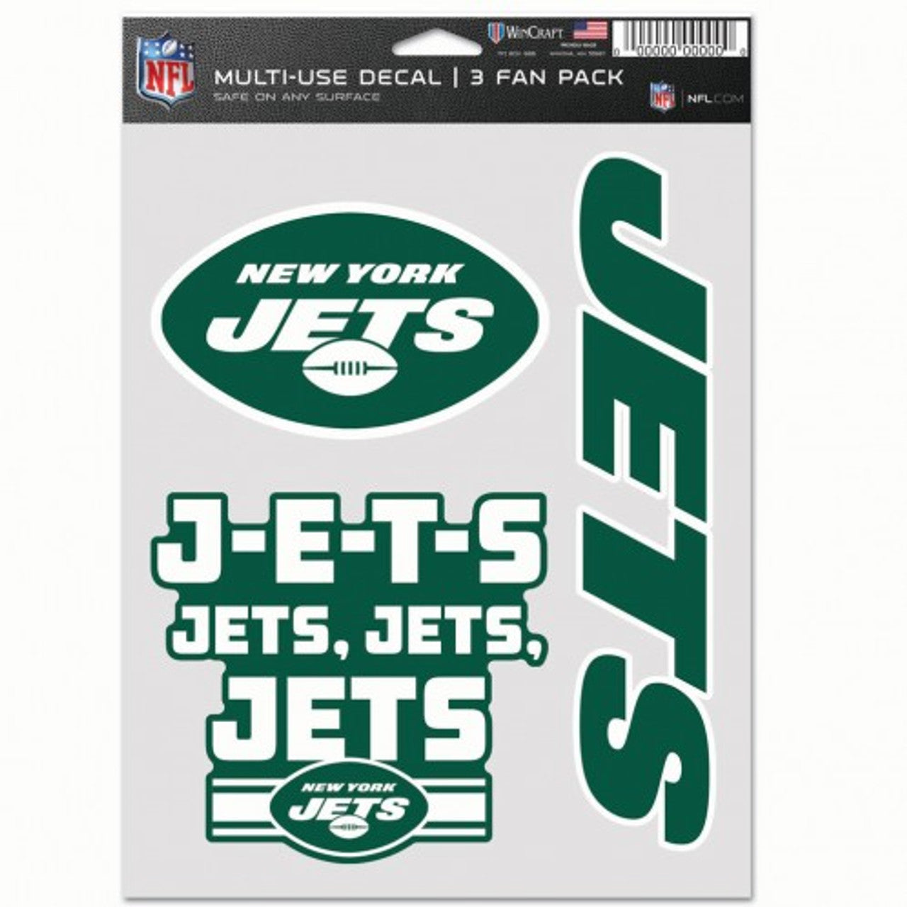 New York Jets Decal Multi Use Fan 3 Pack - Sports Collectibles, Sports Memorabilia, Sports Fan Shop, Sports Gifts