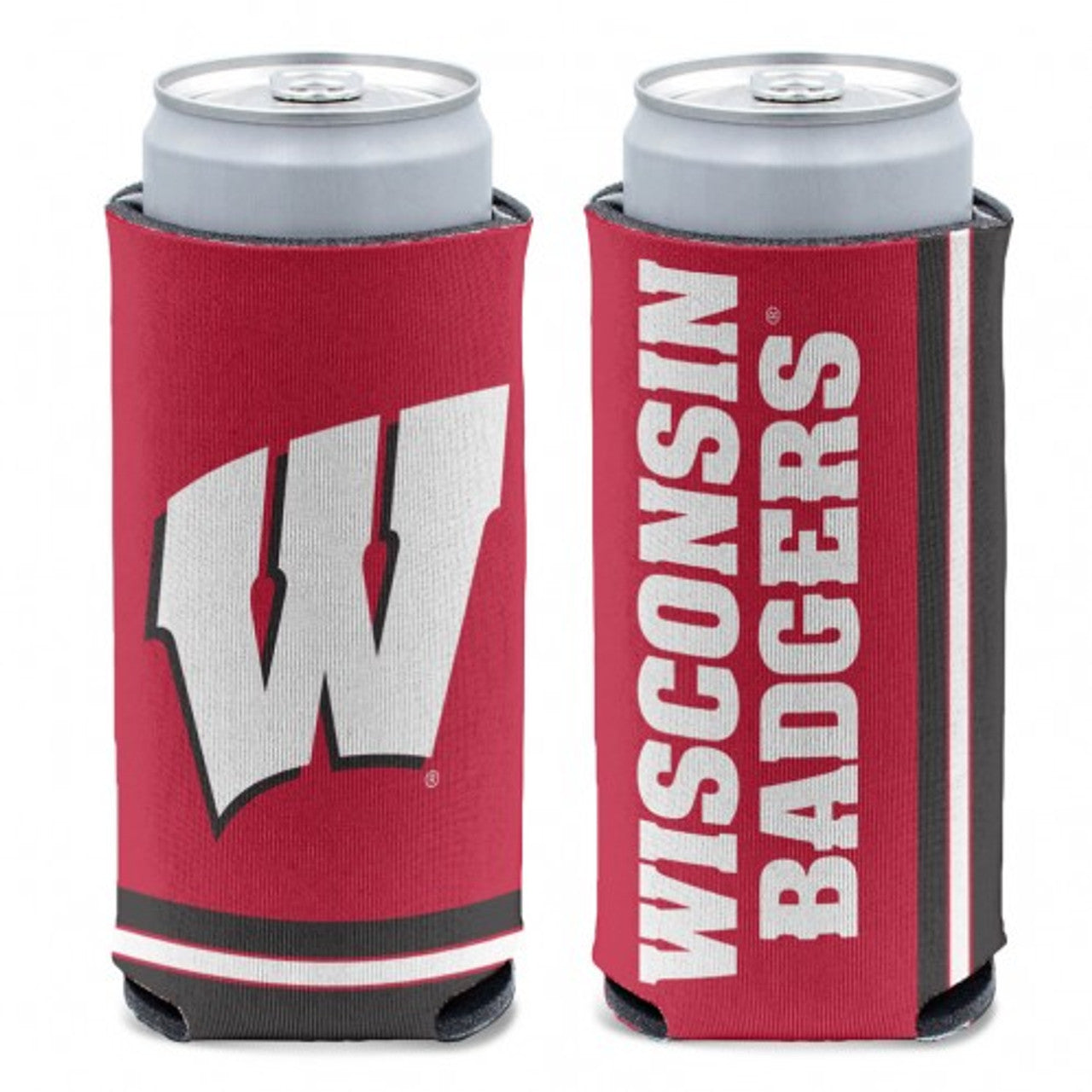 Wisconsin Badgers Can Cooler Slim Can Design - Sports Collectibles, Sports Memorabilia, Sports Fan Shop, Sports Gifts