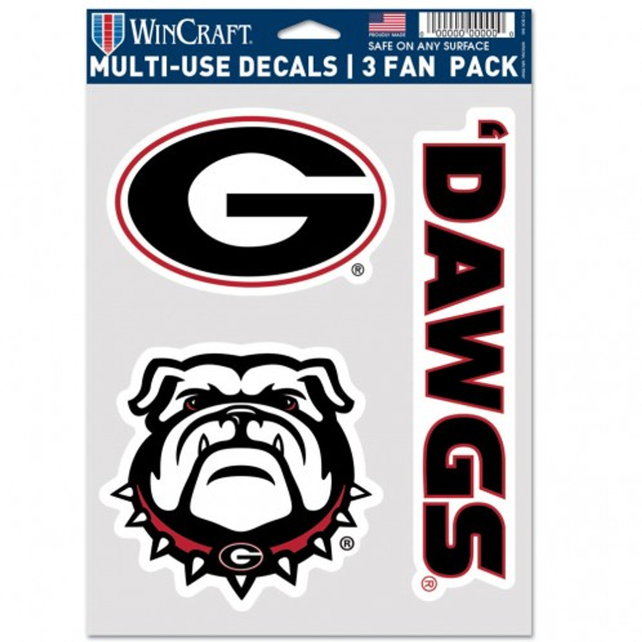 Georgia Bulldogs Decal Multi Use Fan 3 Pack Special Order - Sports Collectibles, Sports Memorabilia, Sports Fan Shop, Sports Gifts