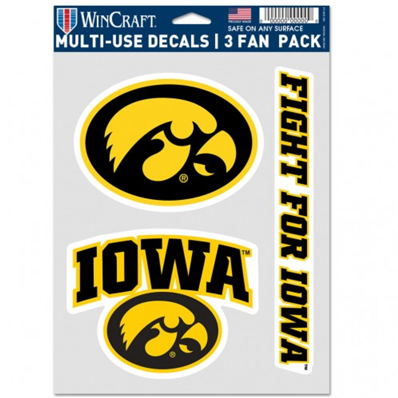 Iowa Hawkeyes Decal Multi Use Fan 3 Pack Special Order - Sports Collectibles, Sports Memorabilia, Sports Fan Shop, Sports Gifts