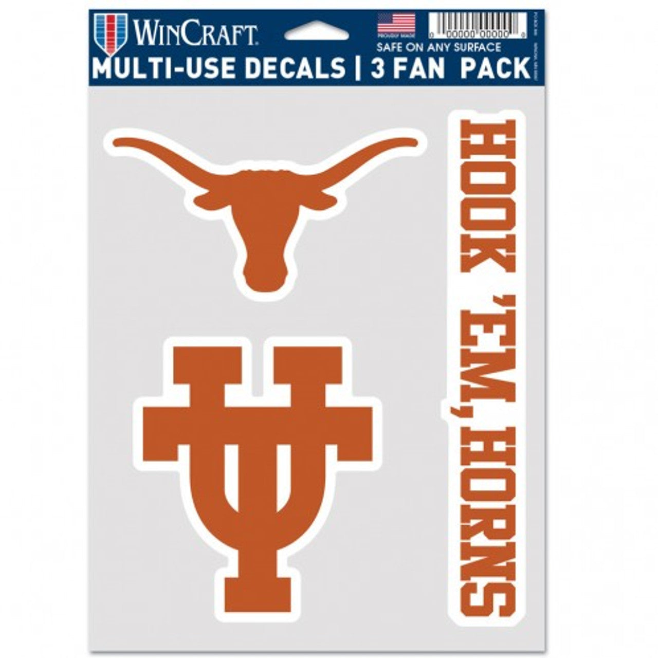 Texas Longhorns Decal Multi Use Fan 3 Pack Special Order - Sports Collectibles, Sports Memorabilia, Sports Fan Shop, Sports Gifts
