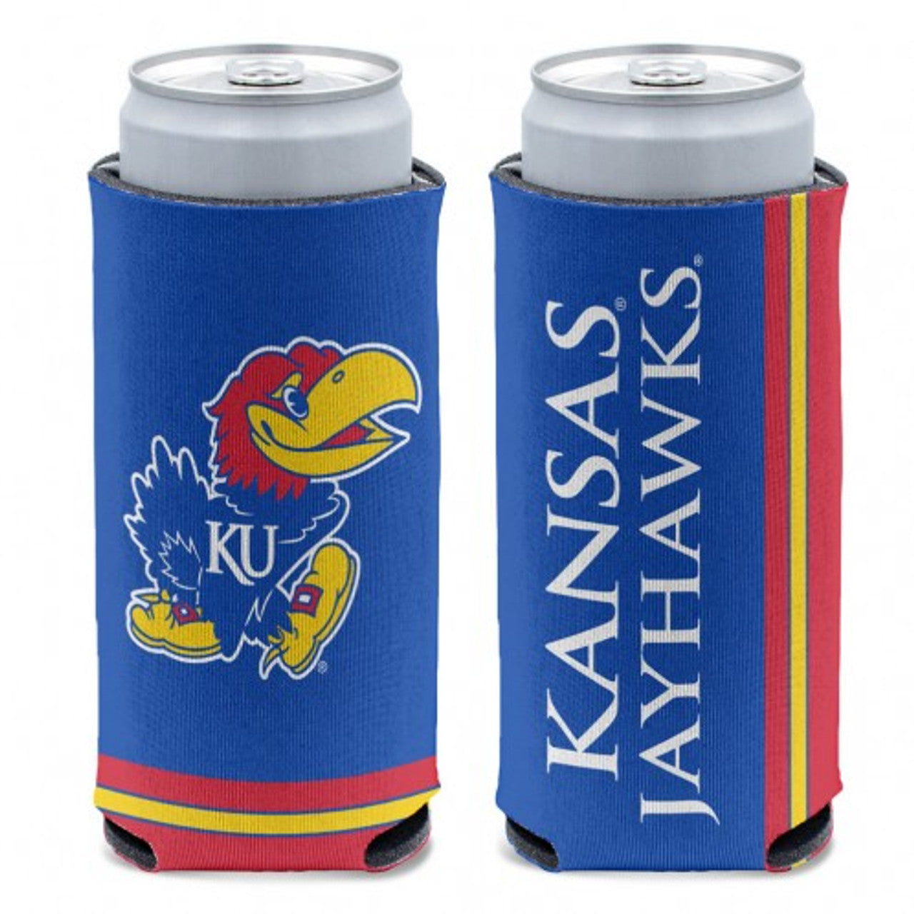 Kansas Jayhawks Can Cooler Slim Can Design - Sports Collectibles, Sports Memorabilia, Sports Fan Shop, Sports Gifts