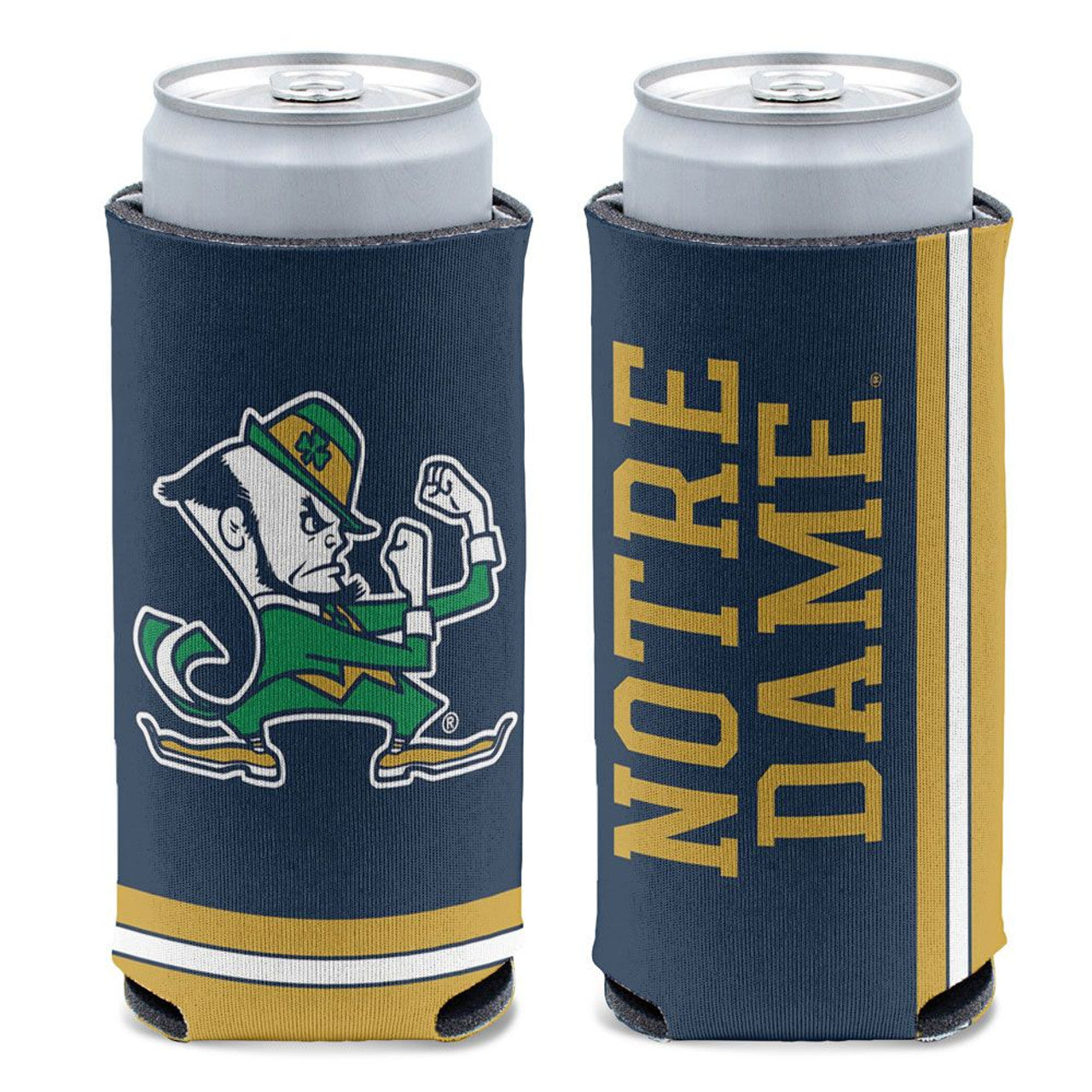 Notre Dame Fighting Irish Can Cooler Slim Can Design Leprechaun - Sports Collectibles, Sports Memorabilia, Sports Fan Shop, Sports Gifts