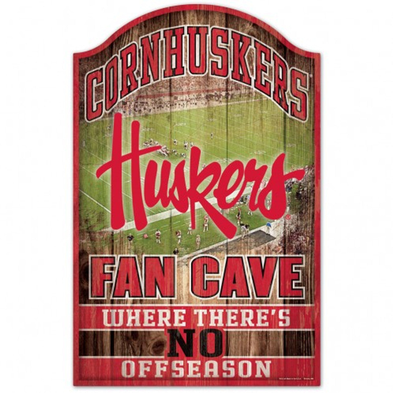 Nebraska Cornhuskers Sign 11x17 Wood Fan Cave Design - Sports Collectibles, Sports Memorabilia, Sports Fan Shop, Sports Gifts