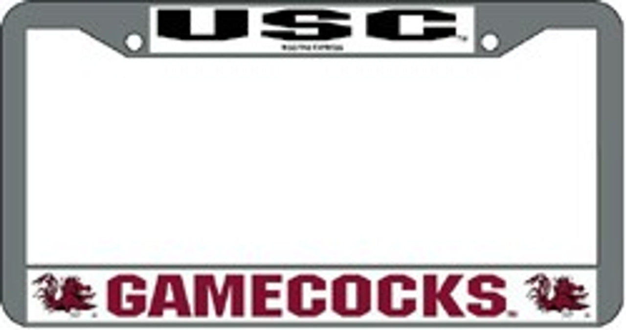South Carolina Gamecocks License Plate Frame Chrome - Sports Collectibles, Sports Memorabilia, Sports Fan Shop, Sports Gifts