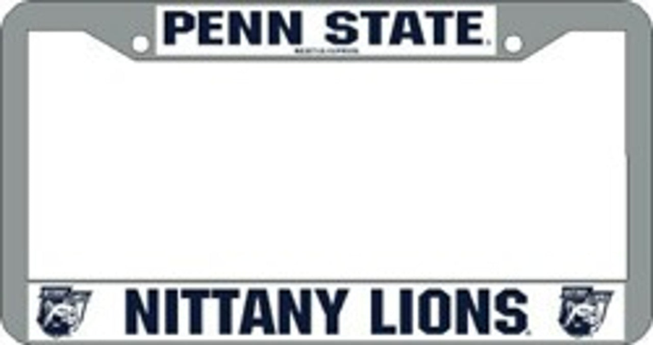 Penn State Nittany Lions License Plate Frame Chrome - Sports Collectibles, Sports Memorabilia, Sports Fan Shop, Sports Gifts