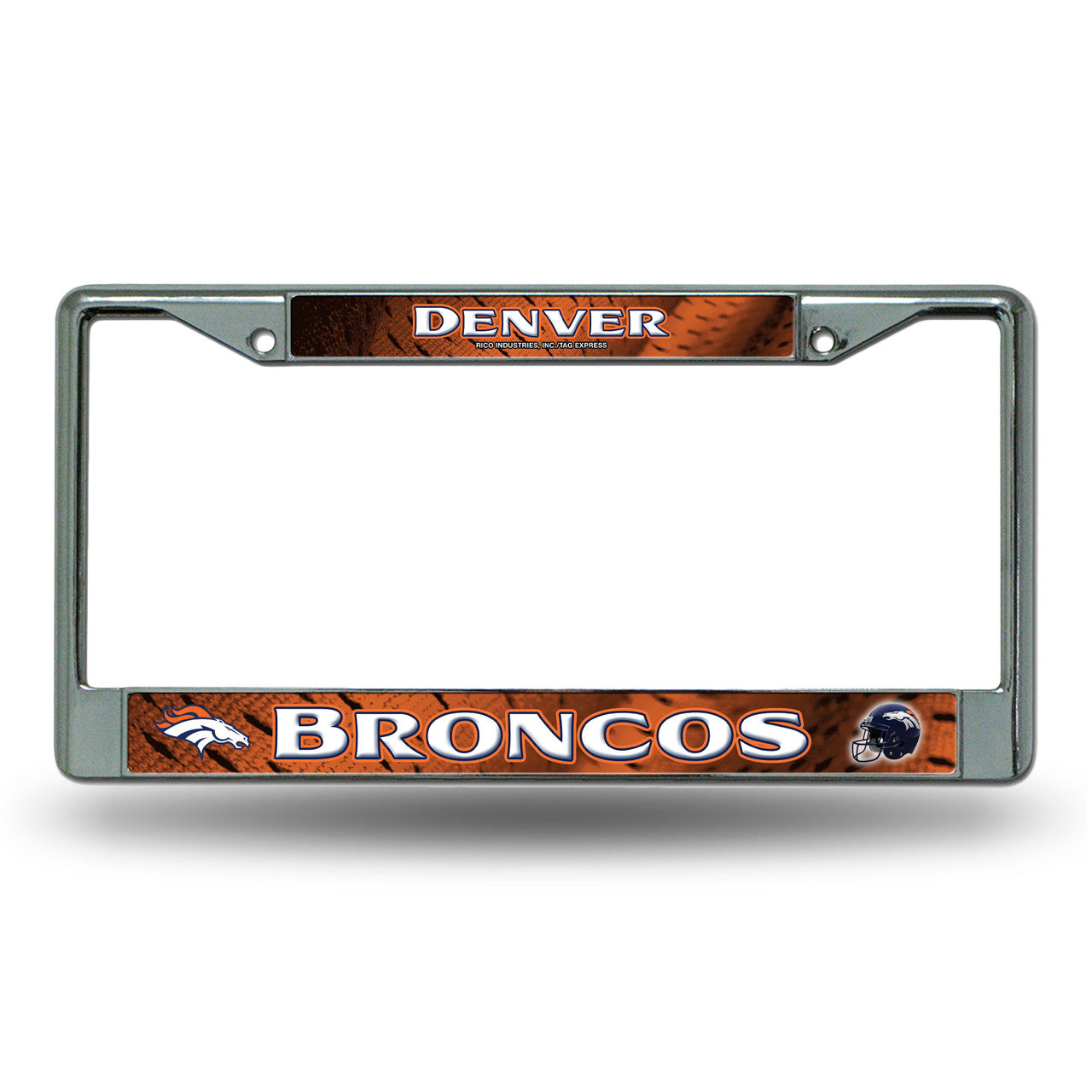 Denver Broncos License Plate Frame Chrome Printed Insert - Sports Collectibles, Sports Memorabilia, Sports Fan Shop, Sports Gifts