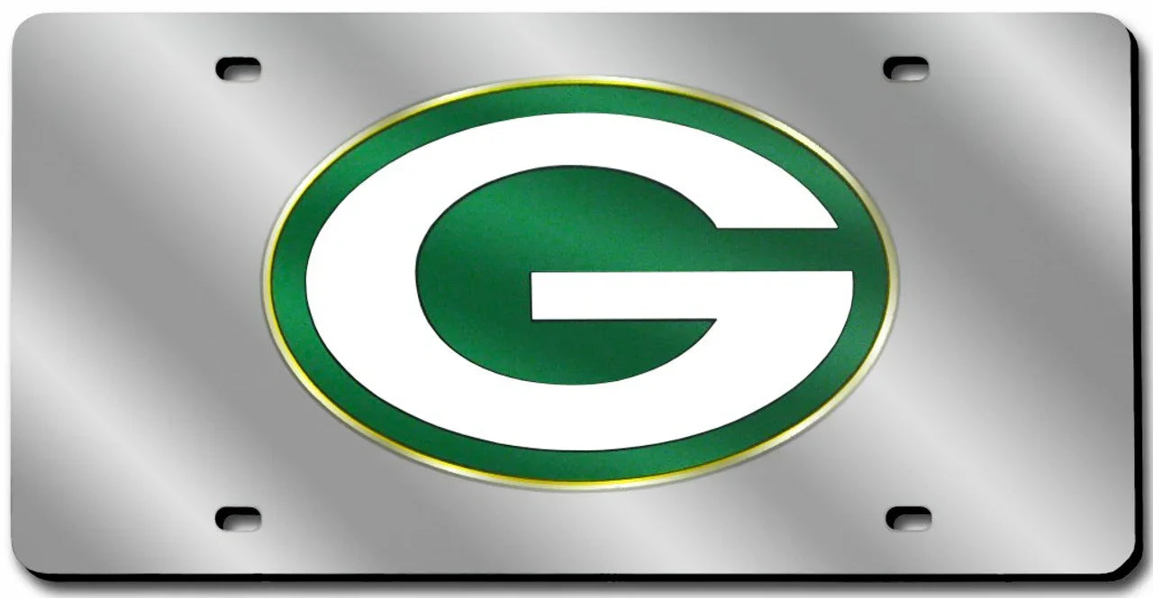 Green Bay Packers Laser Cut Silver License Plate (CDG) - 757 Sports Collectibles