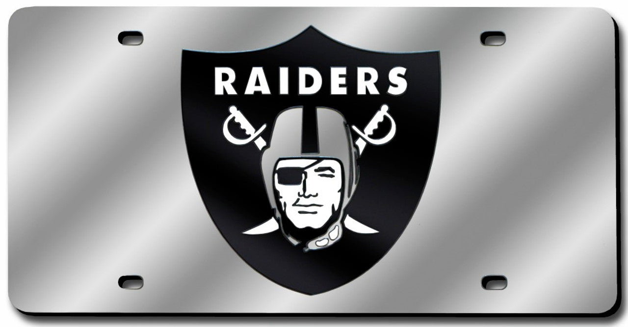 Las Vegas Raiders License Plate Laser Cut Silver - Sports Collectibles, Sports Memorabilia, Sports Fan Shop, Sports Gifts