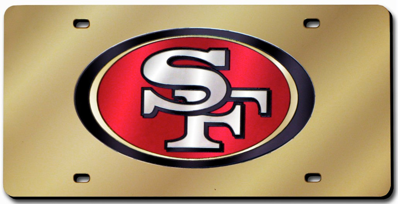 San Francisco 49ers License Plate Laser Cut Gold - Sports Collectibles, Sports Memorabilia, Sports Fan Shop, Sports Gifts