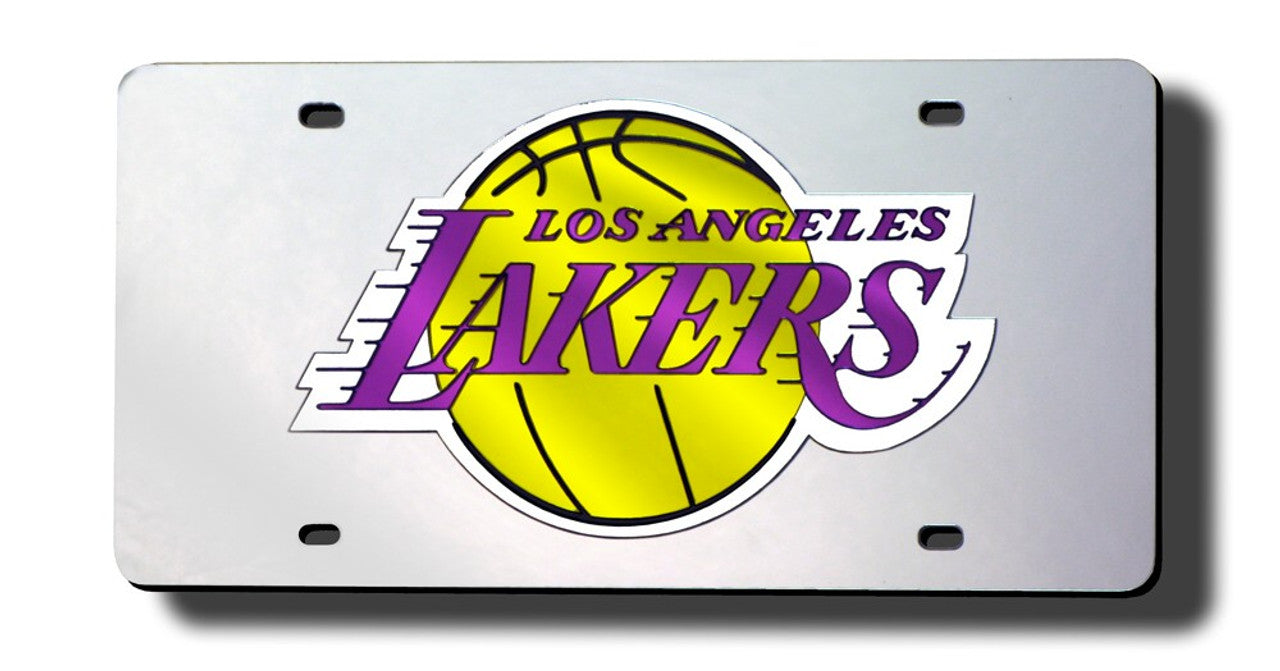 Los Angeles Lakers License Plate Laser Cut Silver - Sports Collectibles, Sports Memorabilia, Sports Fan Shop, Sports Gifts