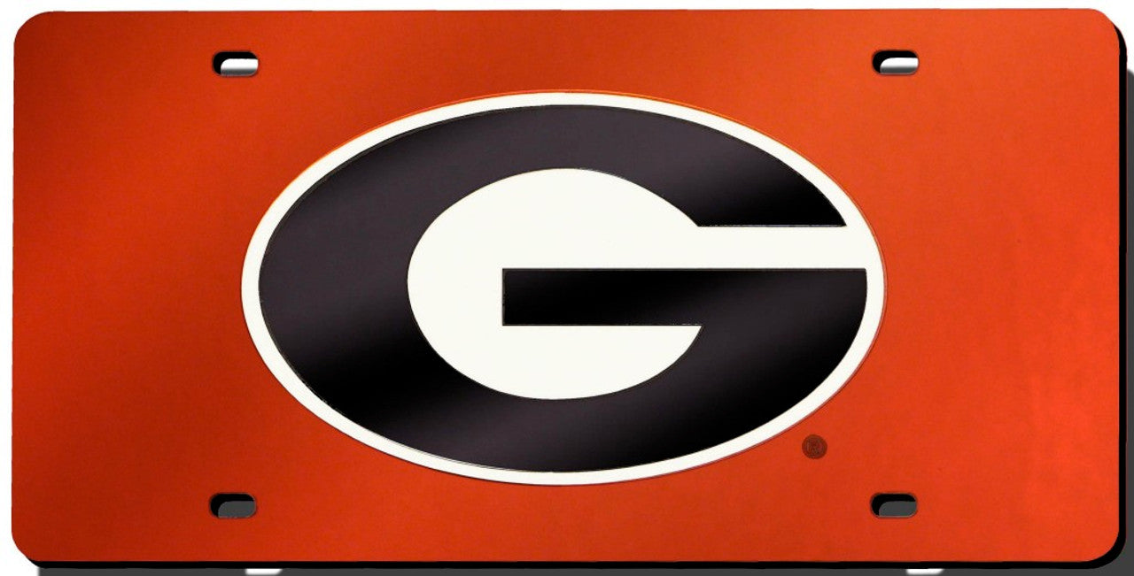 Georgia Bulldogs Red Laser Cut License Plate - Sports Collectibles, Sports Memorabilia, Sports Fan Shop, Sports Gifts