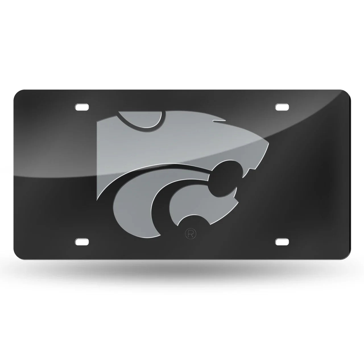 Kansas State Wildcats License Plate Laser Cut Black and Silver Special Order - 757 Sports Collectibles