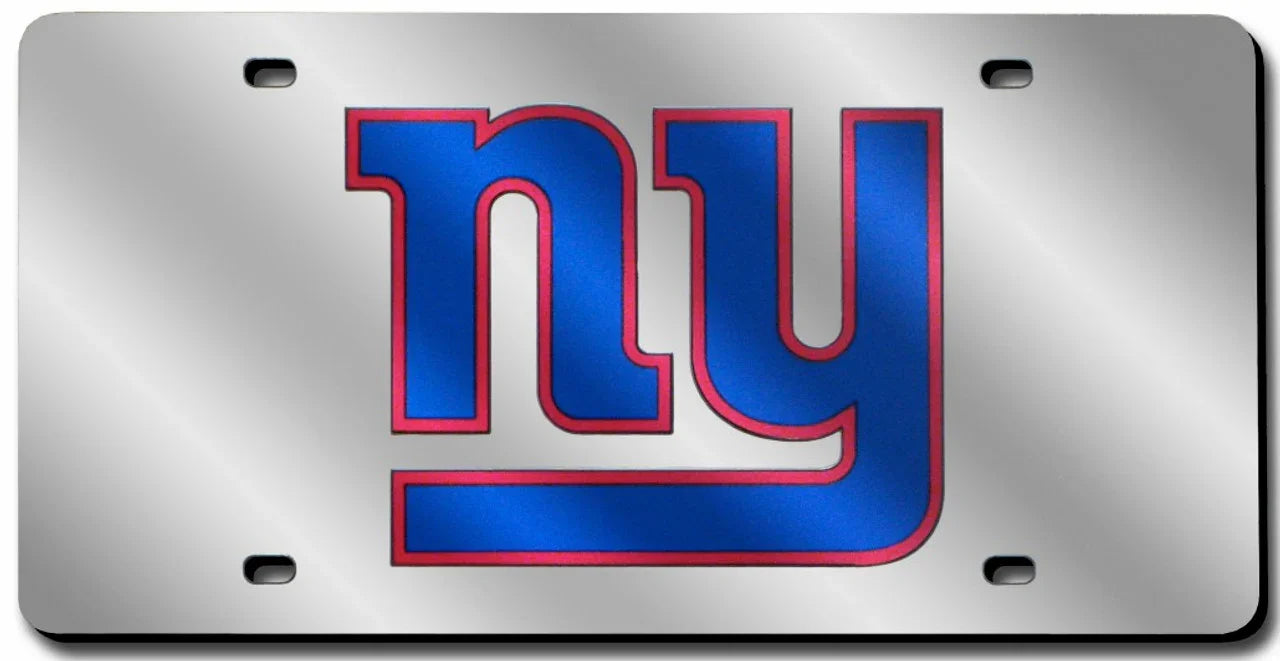 New York Giants Laser Cut Silver License Plate (CDG) - 757 Sports Collectibles