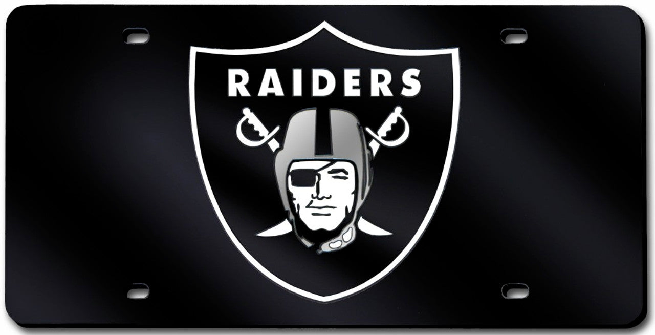 Las Vegas Raiders License Plate Laser Cut Black - Sports Collectibles, Sports Memorabilia, Sports Fan Shop, Sports Gifts