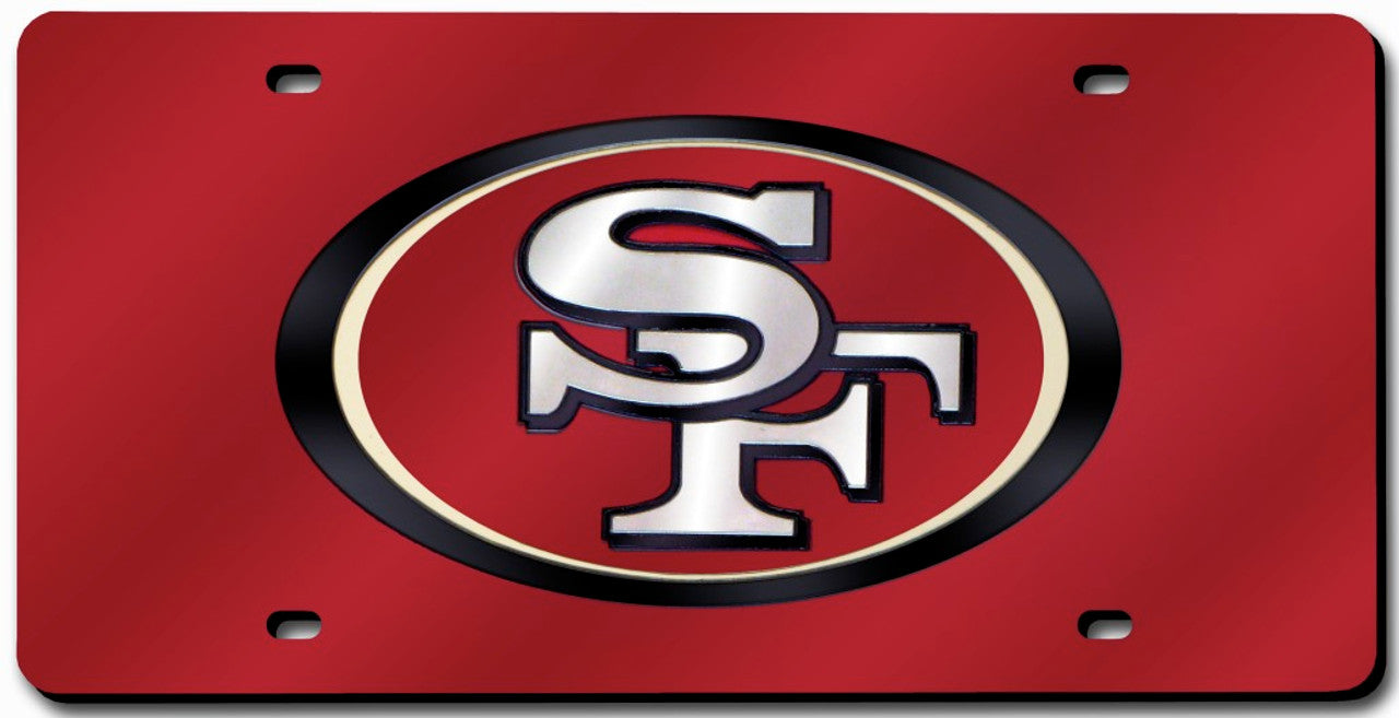 San Francisco 49ers License Plate Laser Cut Red - Sports Collectibles, Sports Memorabilia, Sports Fan Shop, Sports Gifts