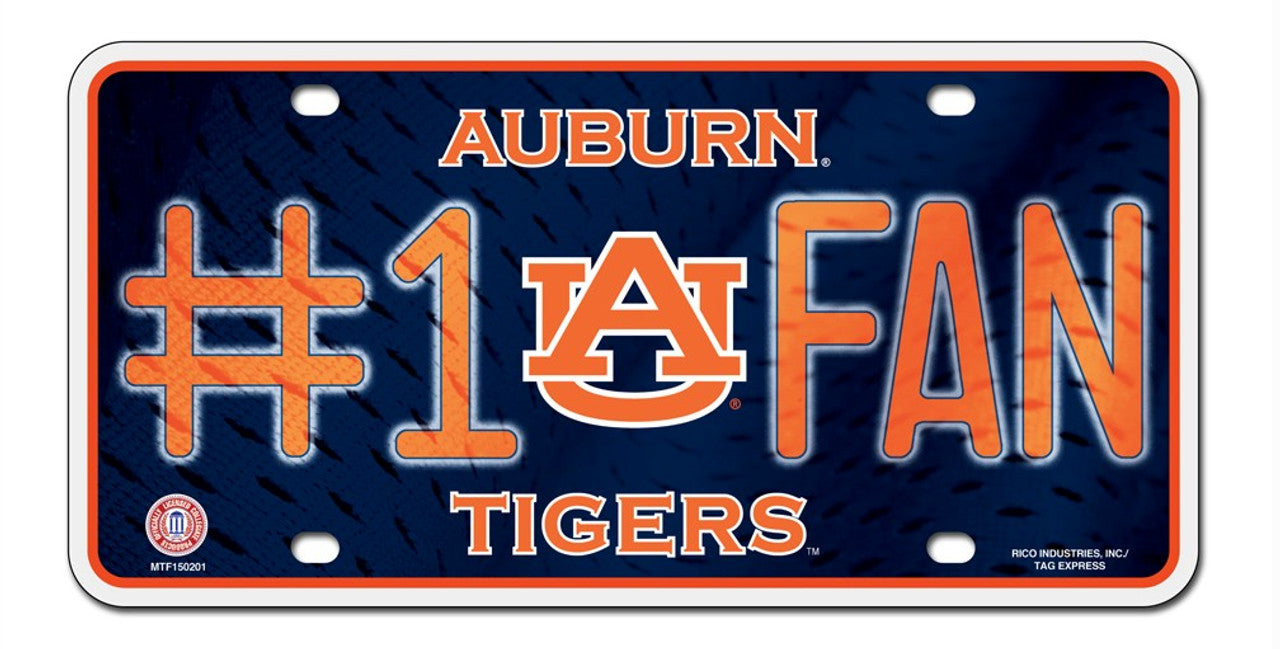 Auburn Tigers License Plate #1 Fan - Special Order - Sports Collectibles, Sports Memorabilia, Sports Fan Shop, Sports Gifts