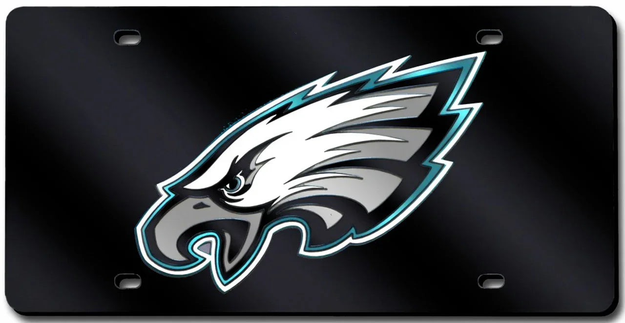 Philadelphia Eagles Laser Cut Black License Plate (CDG) - 757 Sports Collectibles