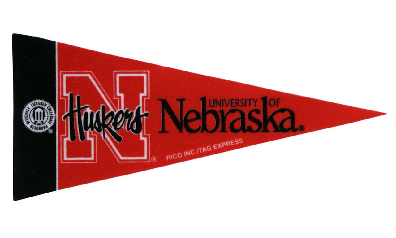 Nebraska Cornhuskers Pennant Mini Single Script Logo CO - Sports Collectibles, Sports Memorabilia, Sports Fan Shop, Sports Gifts