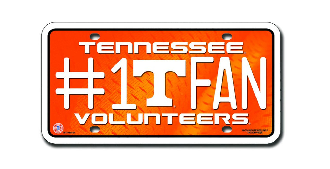 Tennessee Volunteers License Plate - #1 Fan - Sports Collectibles, Sports Memorabilia, Sports Fan Shop, Sports Gifts