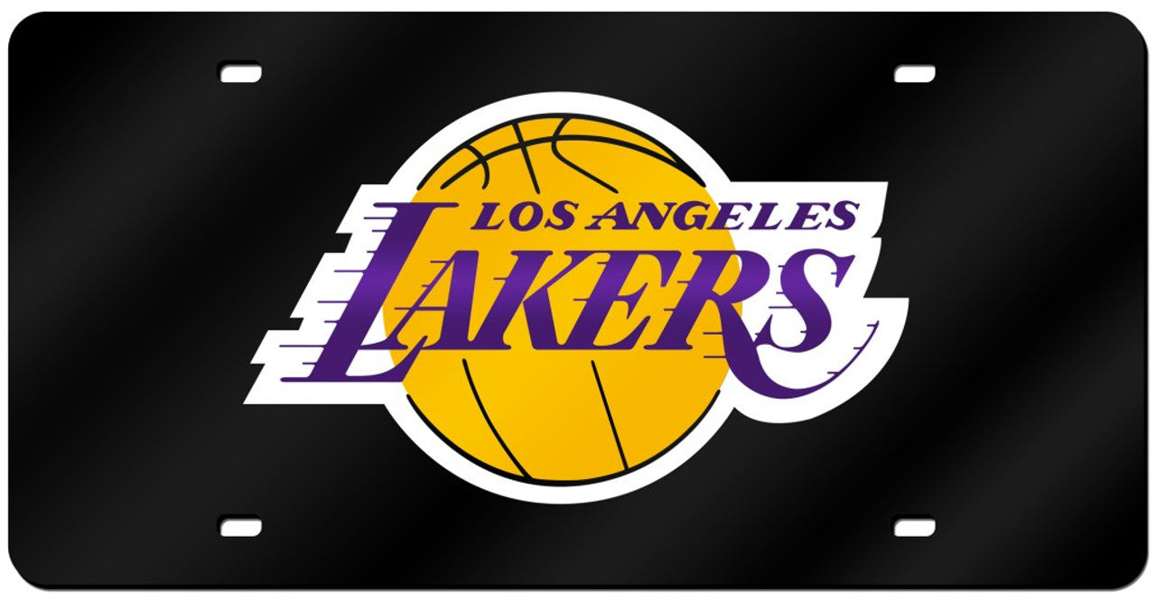 Los Angeles Lakers License Plate Laser Cut Black - Sports Collectibles, Sports Memorabilia, Sports Fan Shop, Sports Gifts