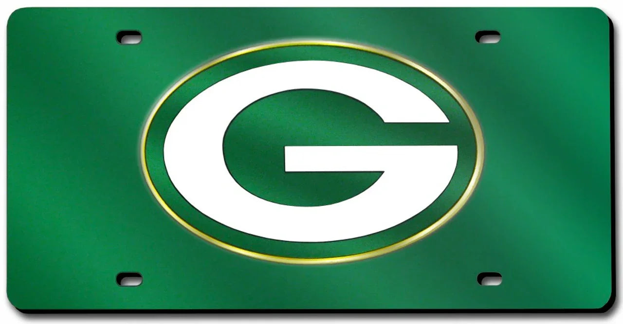 Green Bay Packers Laser Cut Green License Plate (CDG) - 757 Sports Collectibles