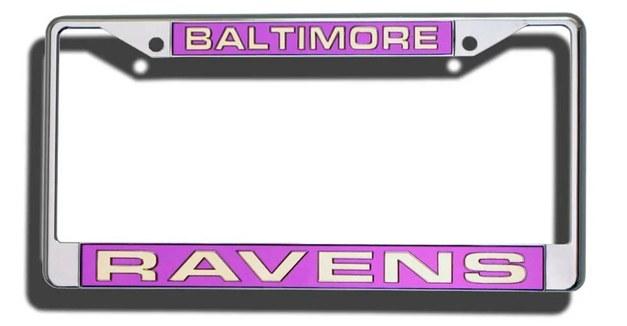 Baltimore Ravens Laser Cut Chrome License Plate Frame (CDG) - 757 Sports Collectibles