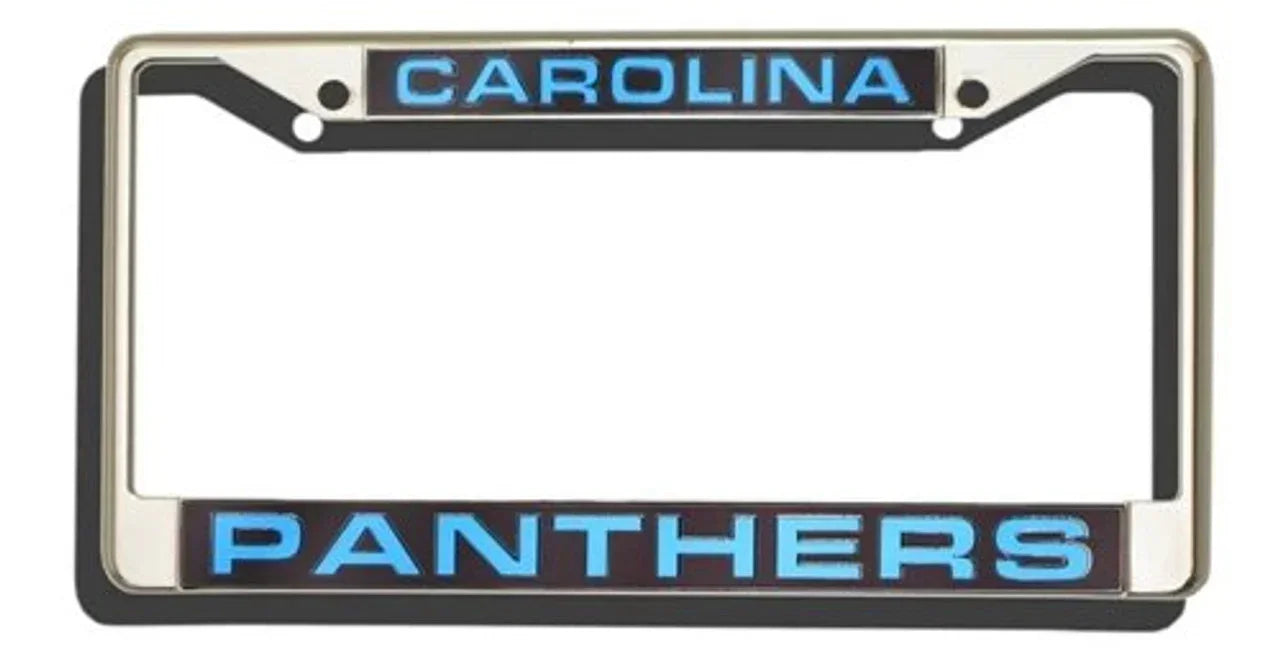 Carolina Panthers Laser Cut Chrome License Plate Frame - 757 Sports Collectibles