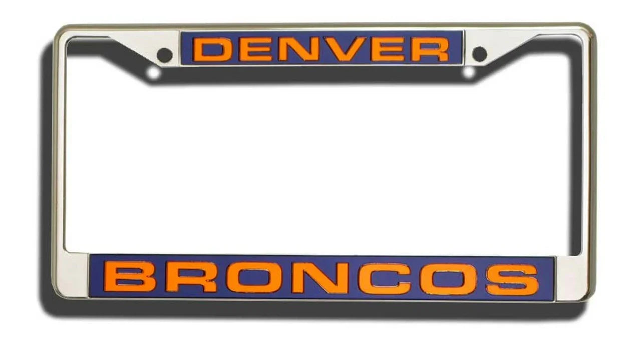 Denver Broncos Laser Cut Chrome License Plate Frame (CDG) - 757 Sports Collectibles
