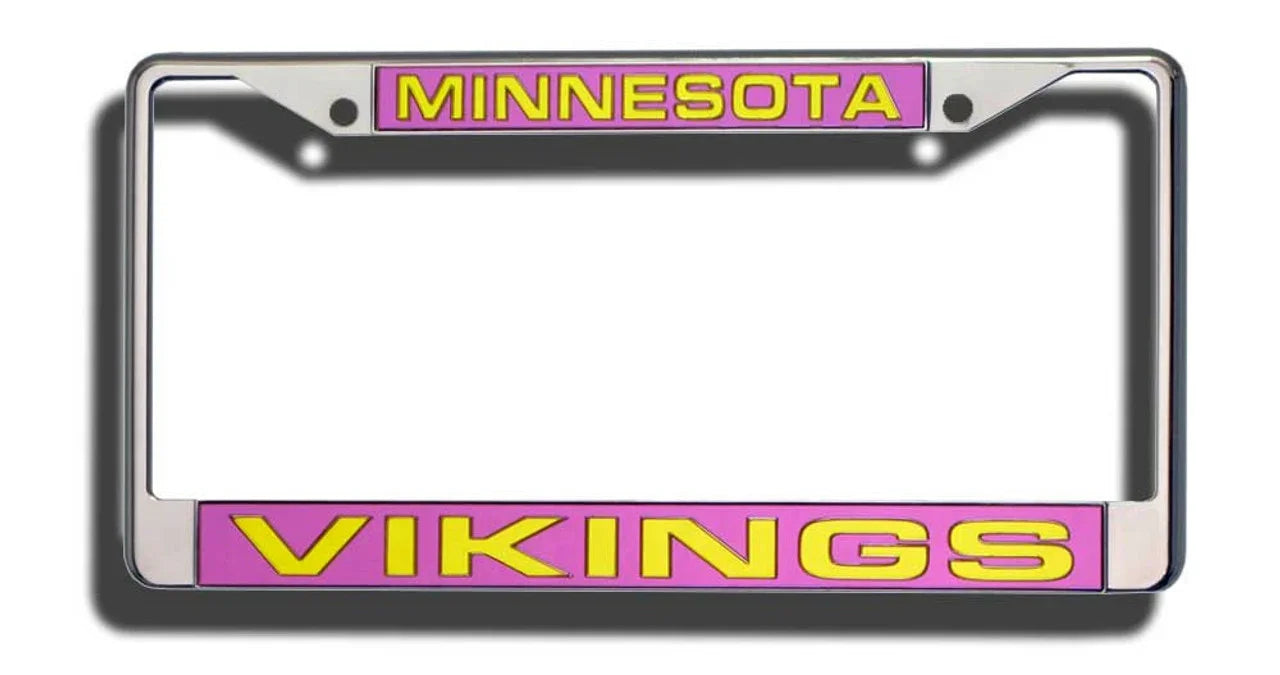 Minnesota Vikings Laser Cut Chrome License Plate Frame (CDG) - 757 Sports Collectibles