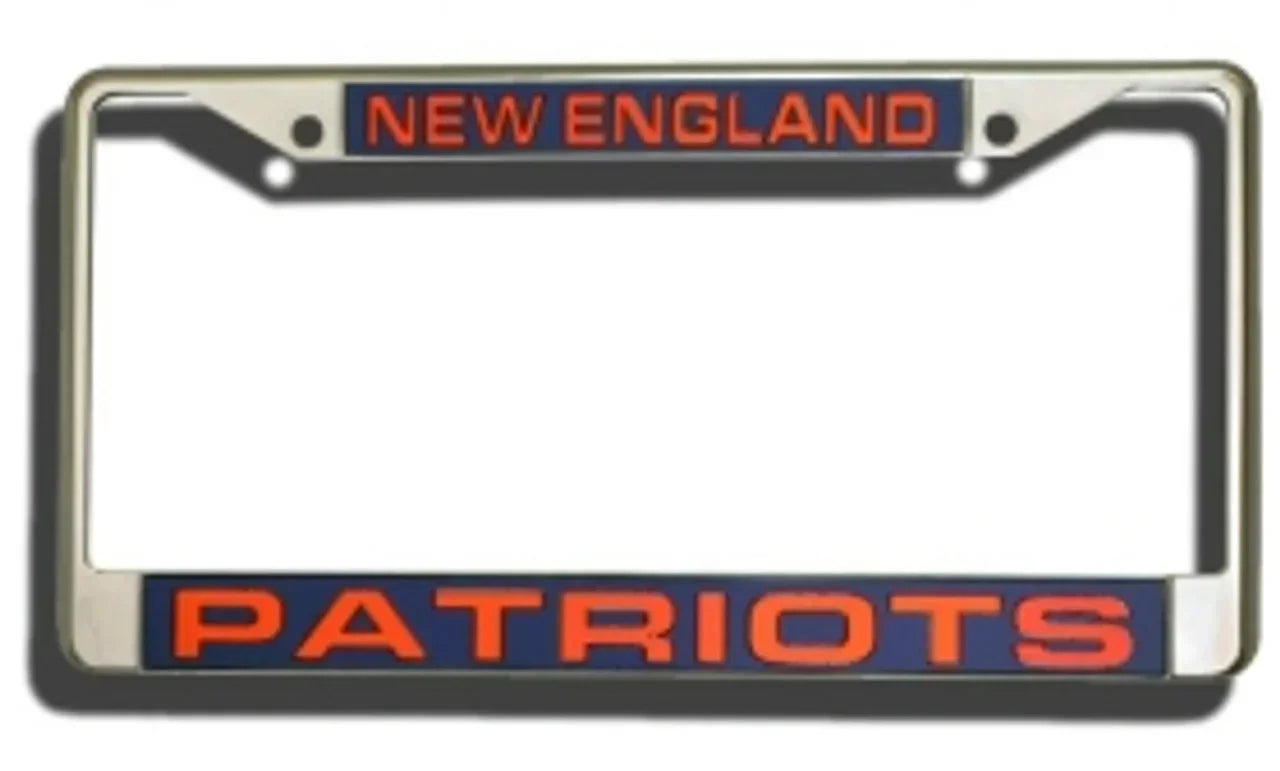 New England Patriots Laser Cut Chrome License Plate Frame - 757 Sports Collectibles