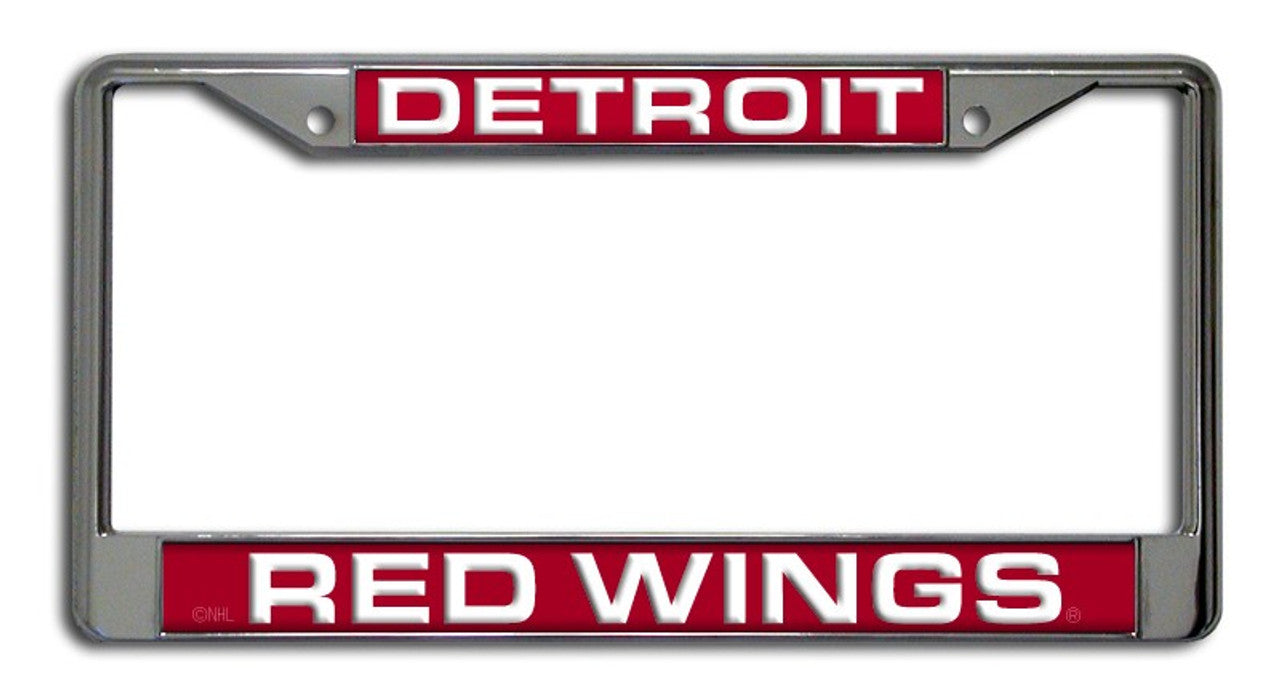 Detroit Red Wings License Plate Frame Laser Cut Chrome - Special Order - Sports Collectibles, Sports Memorabilia, Sports Fan Shop, Sports Gifts