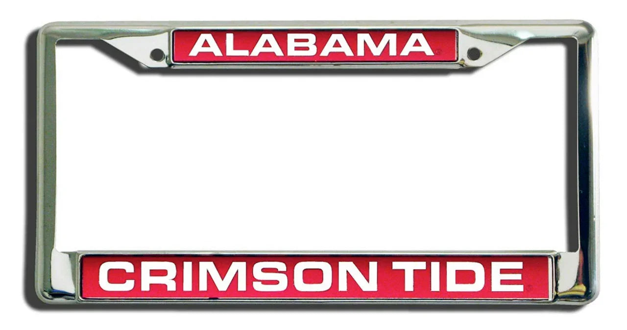 Alabama Crimson Tide Laser Cut Chrome License Plate Frame (CDG) - 757 Sports Collectibles