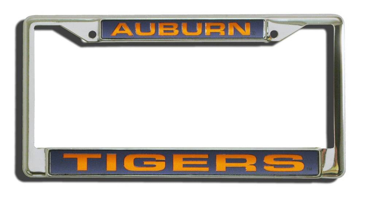 Auburn Tigers License Plate Frame Laser Cut Chrome - Sports Collectibles, Sports Memorabilia, Sports Fan Shop, Sports Gifts