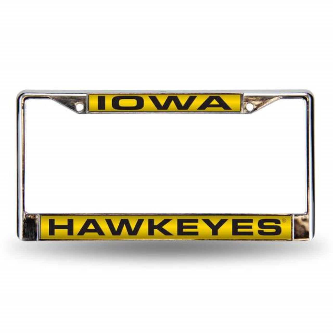 Iowa Hawkeyes Laser Cut Chrome License Plate Frame - Special Order - Sports Collectibles, Sports Memorabilia, Sports Fan Shop, Sports Gifts