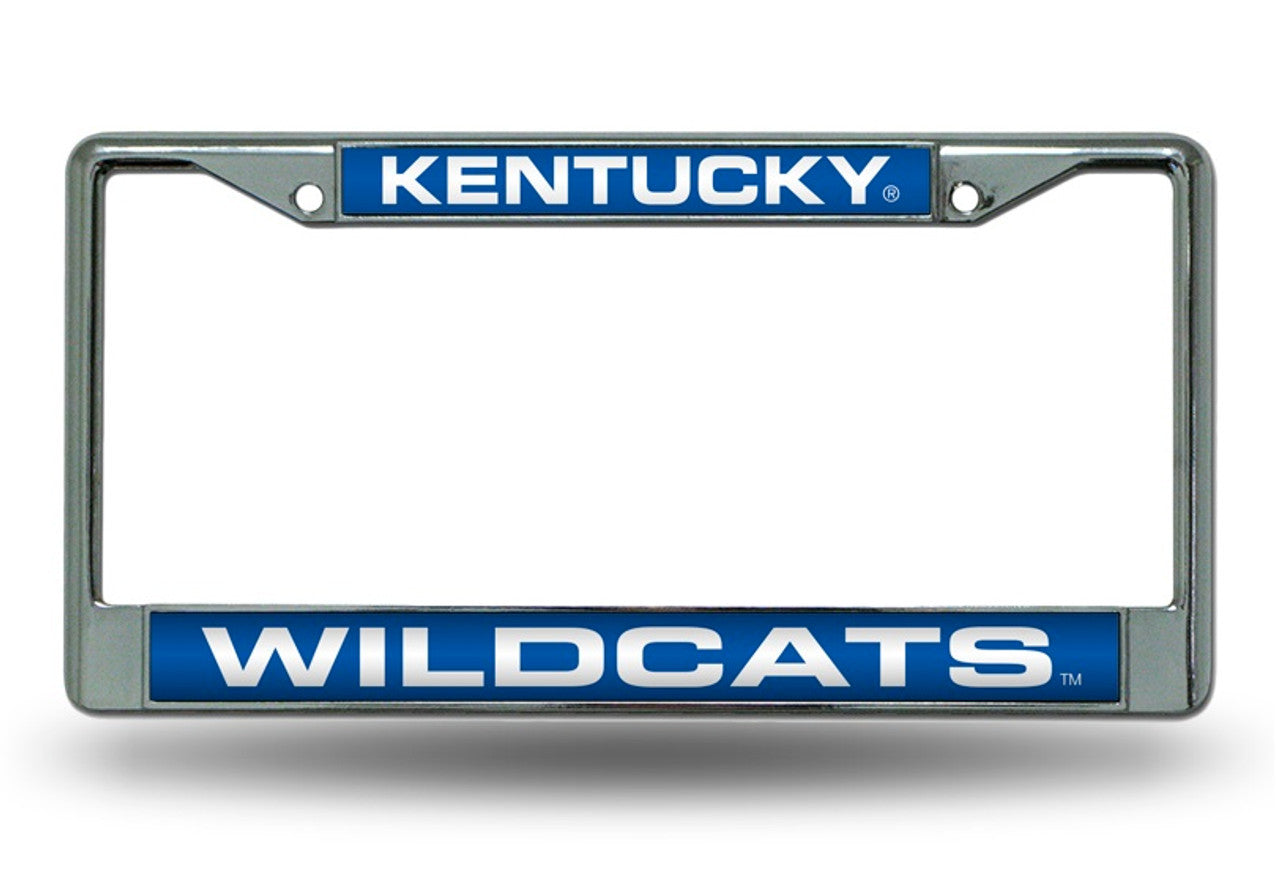 Kentucky Wildcats License Plate Frame Laser Cut Chrome - Sports Collectibles, Sports Memorabilia, Sports Fan Shop, Sports Gifts
