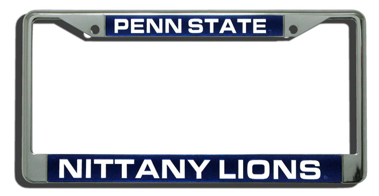 Penn State Nittany Lions Laser Cut Chrome License Plate Frame - Special Order - Sports Collectibles, Sports Memorabilia, Sports Fan Shop, Sports Gifts