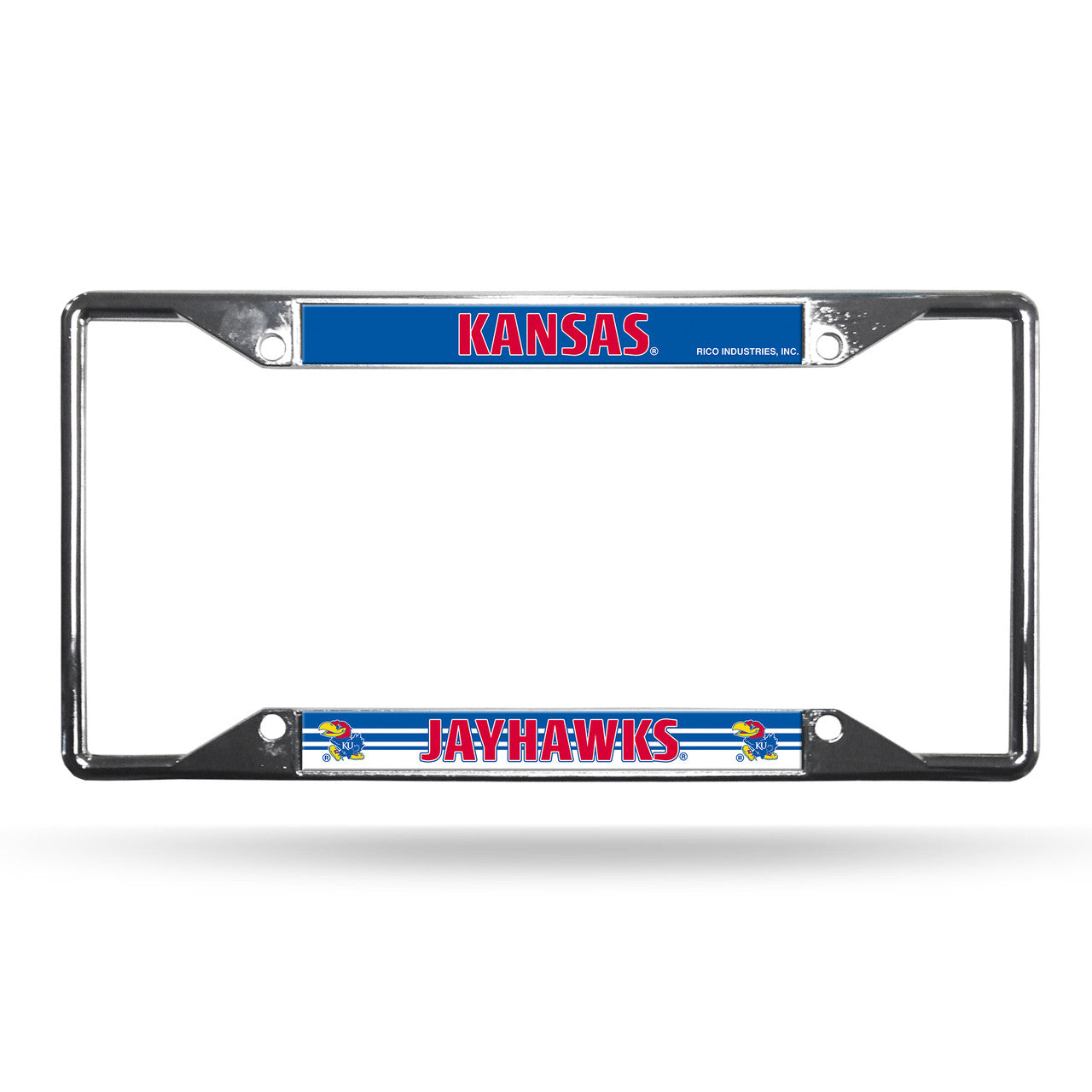 Kansas Jayhawks License Plate Frame Chrome EZ View - Special Order - Sports Collectibles, Sports Memorabilia, Sports Fan Shop, Sports Gifts